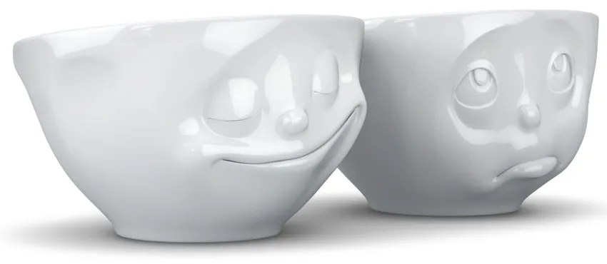 Komplet 2 białych porcelanowych szczęśliwych miseczek 58products, 200 ml