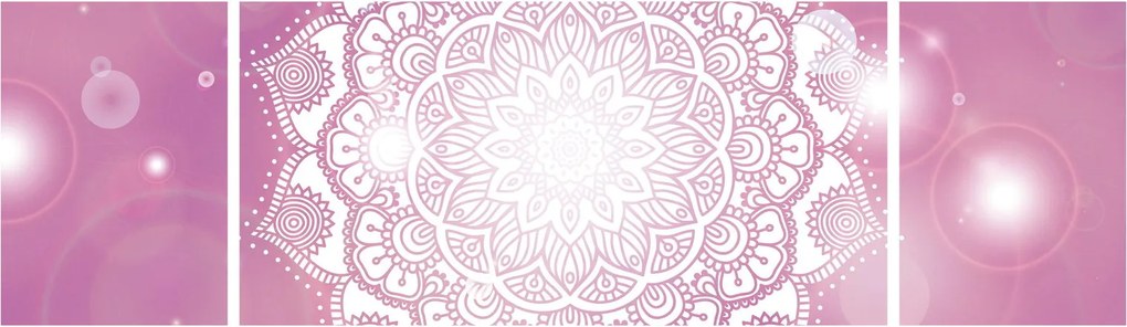 Obraz mandali na różowym tle (170x50 cm)