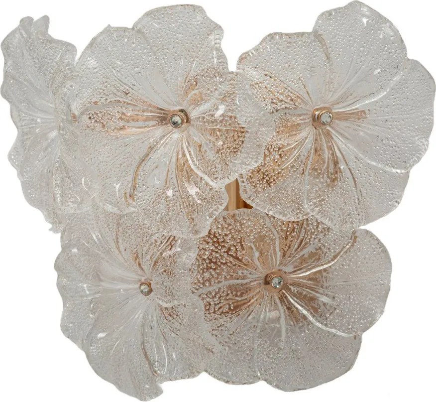 Szklany kinkiet w kolorze złota Ibiscus – Mauro Ferretti