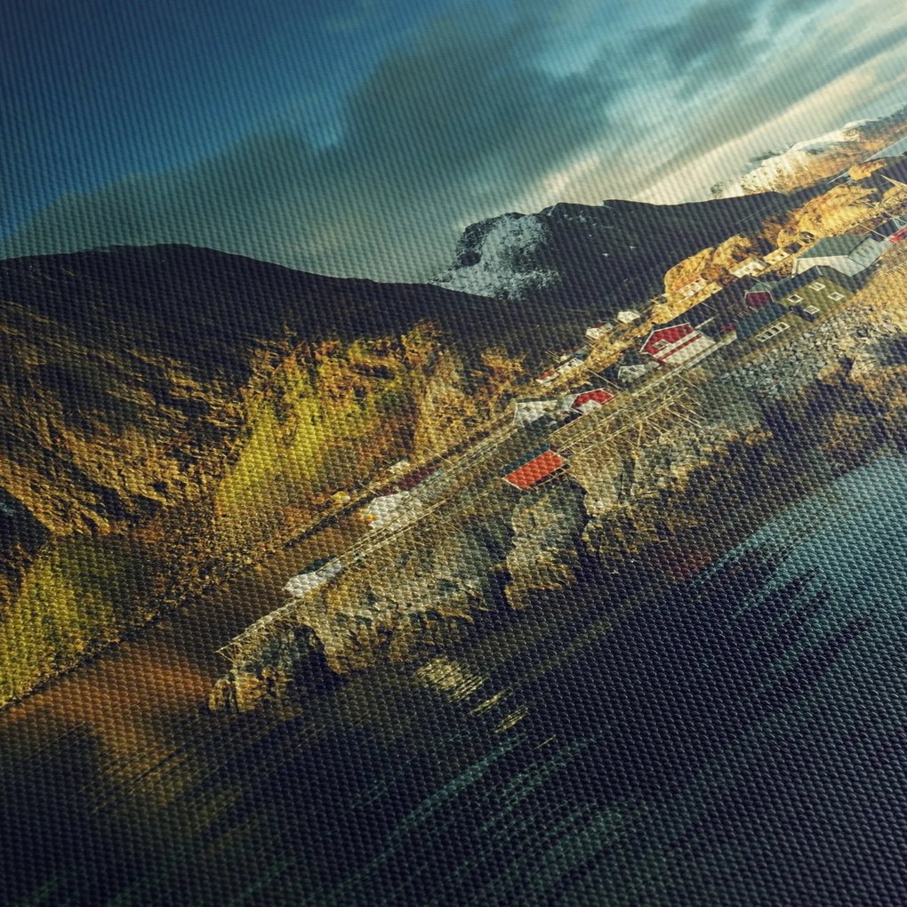 Obraz wioski rybackiej w Norwegii (70x50 cm)