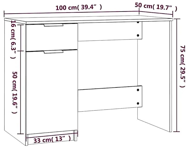 Białe minimalistyczne biurko - Imebra