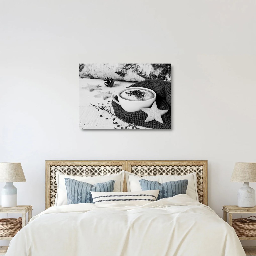 Obraz na szkle - Zimowe cappuccino (70x50 cm)