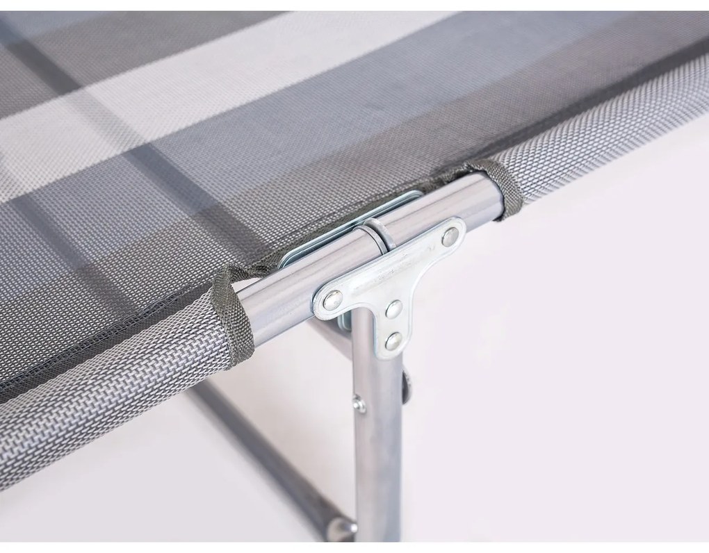 Happy Green Leżak plażowy Athina szary, 190 x 58 x 27 cm