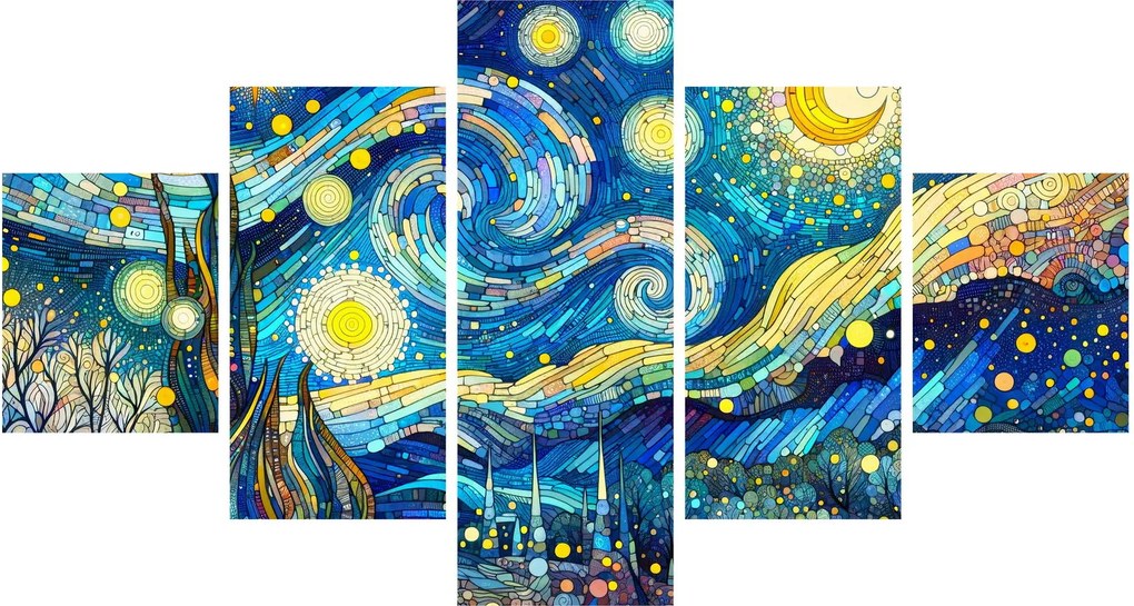 Obraz – Mozaika gwiaździstej nocy (125x70 cm)