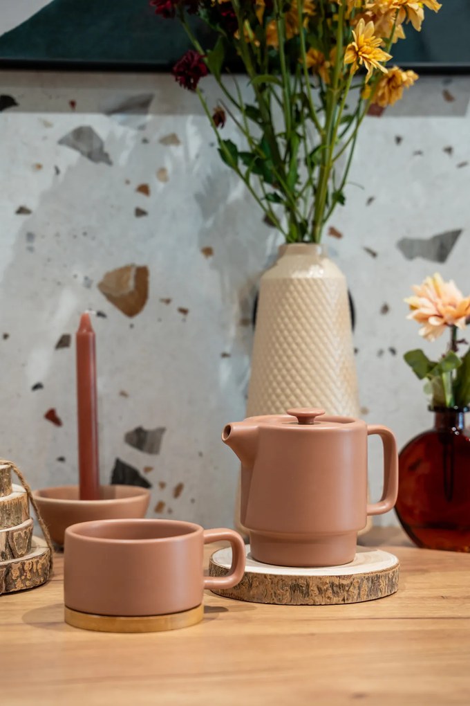 Dzbanek do herbaty z filiżanką NATURAL, 800 ml