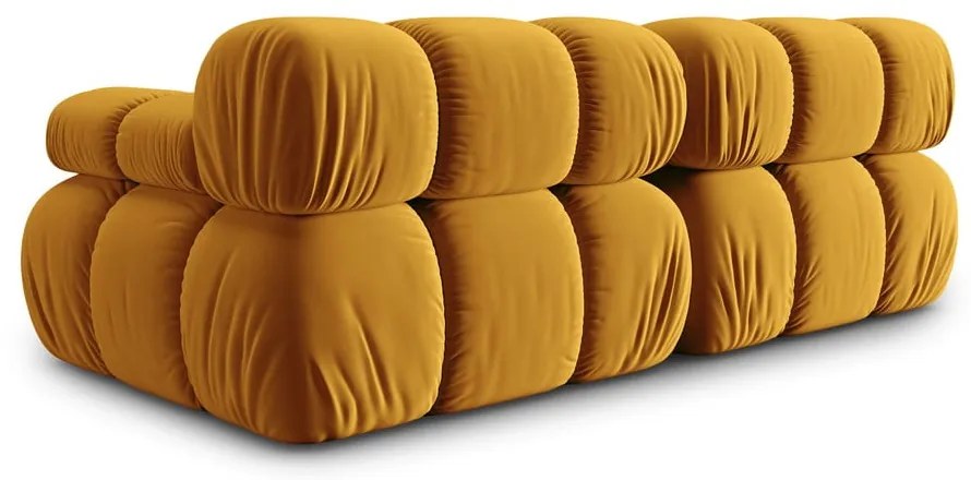 Żółta aksamitna sofa 188 cm Bellis – Micadoni Home