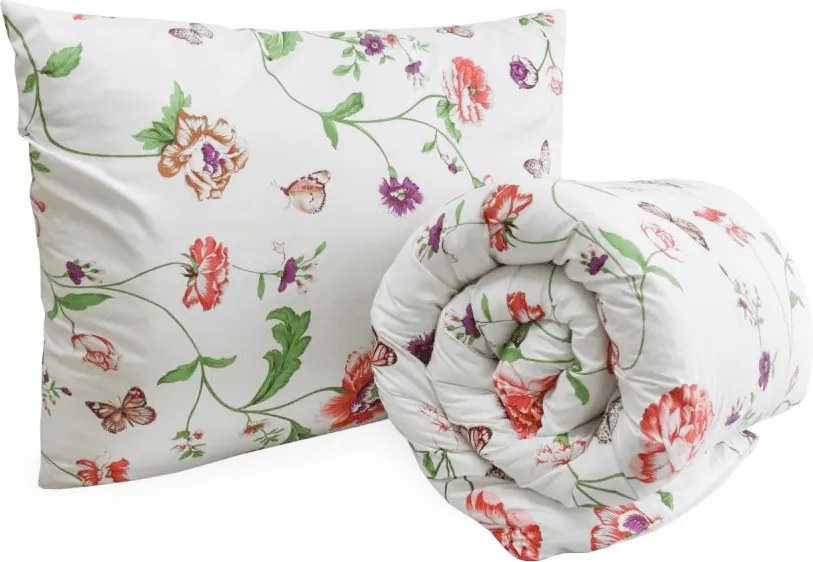 Zestaw całorocznej kołdry 140x200 cm z włókna silikonowego z poduszką 70x90 cm MEADOW FLOWERS