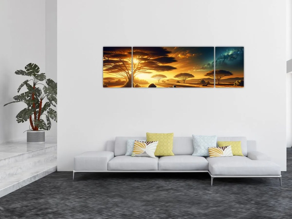 Obraz - Odpoczywające lwy (170x50 cm)
