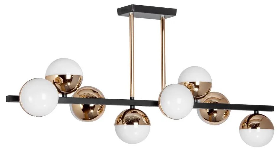 Lampa LED 8x7W/230V złoto-czarna na pręcie