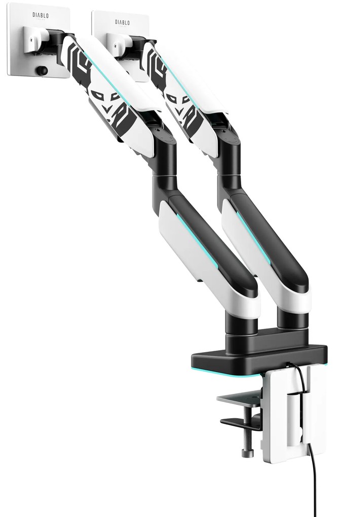 Podwójny uchwyt na monitory 49 cali, biało-czarny X-Arm Dual RGB