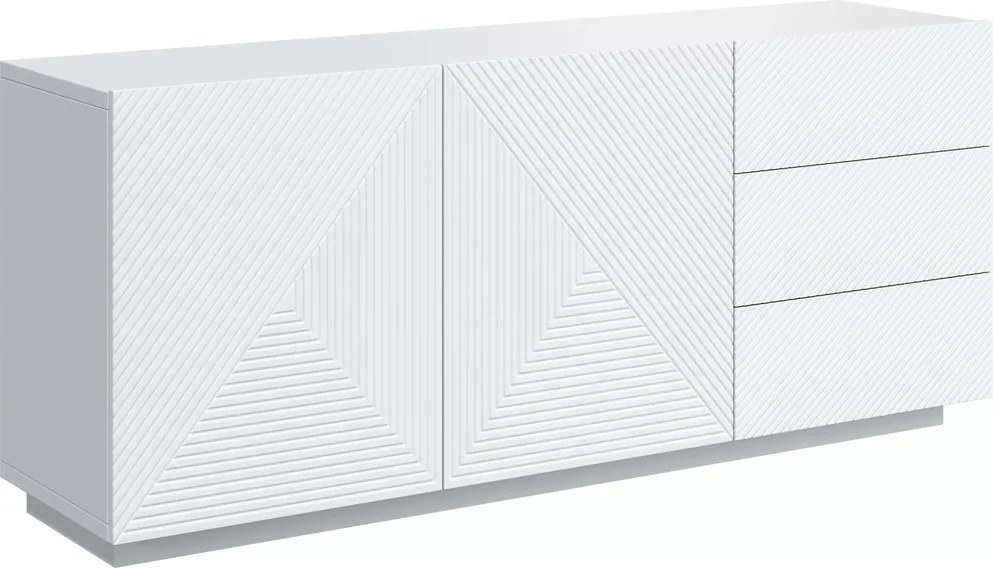 Komoda Asha 167 cm dwudrzwiowa z szufladami - biały mat
