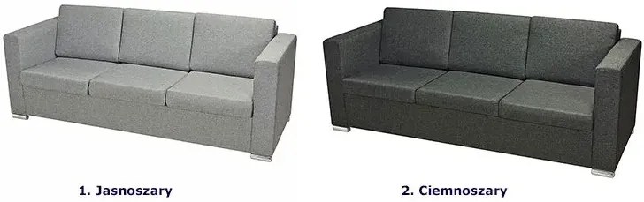 Trzyosobowa ciemnoszara sofa loftowa - Sigala 3Q