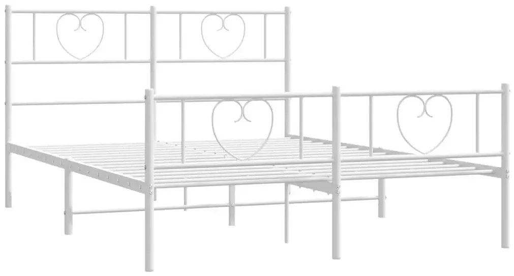Białe metalowe łóżko małżeńskie 160x200 cm S7-L15