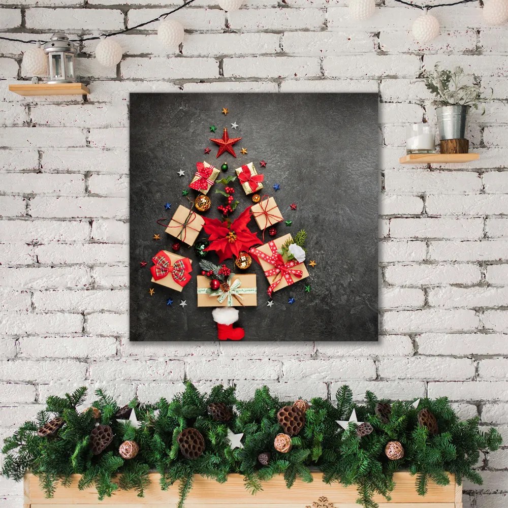 Obraz Canvas Prezenty Abstrakcja Choinka