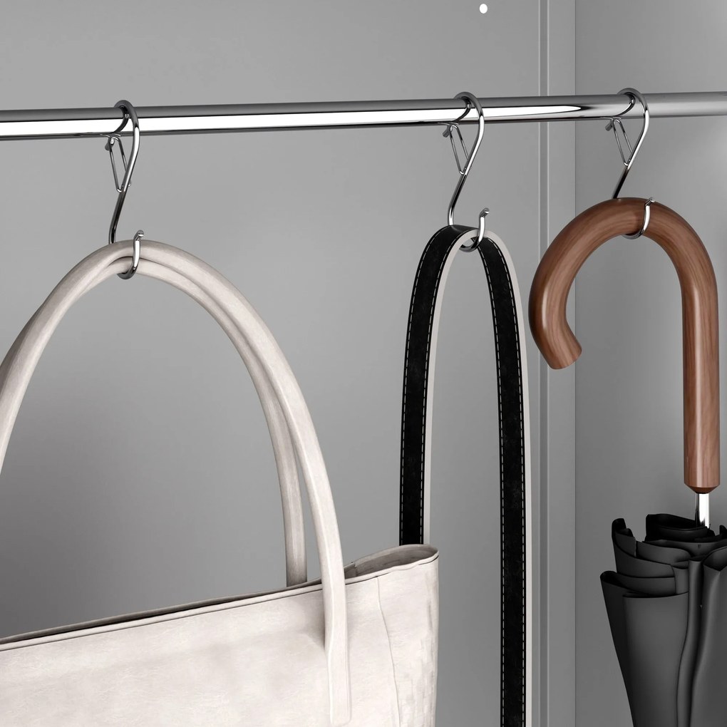 Haczyki na drążek do szafy 90x35x3 mm, zestaw 10 sztuk