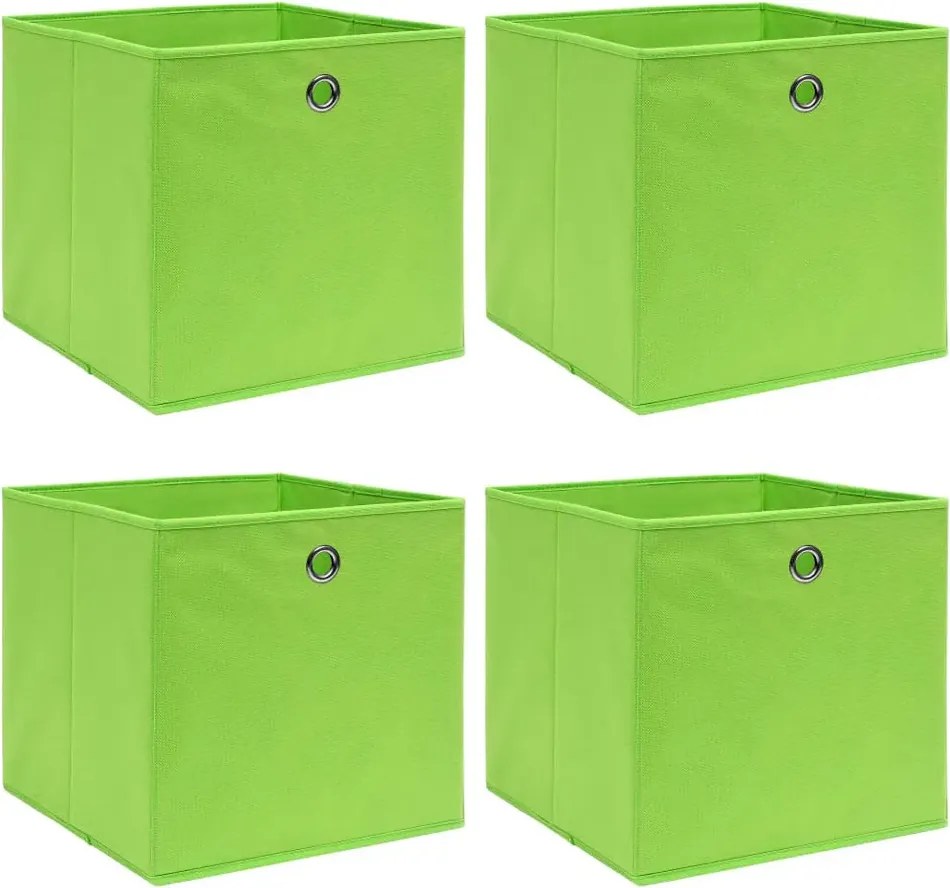 Zielony zestaw pudełek z tkaniny 4 sztuki L1-R36