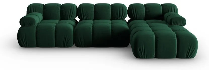 Zielona aksamitna sofa 285 cm Bellis – Micadoni Home