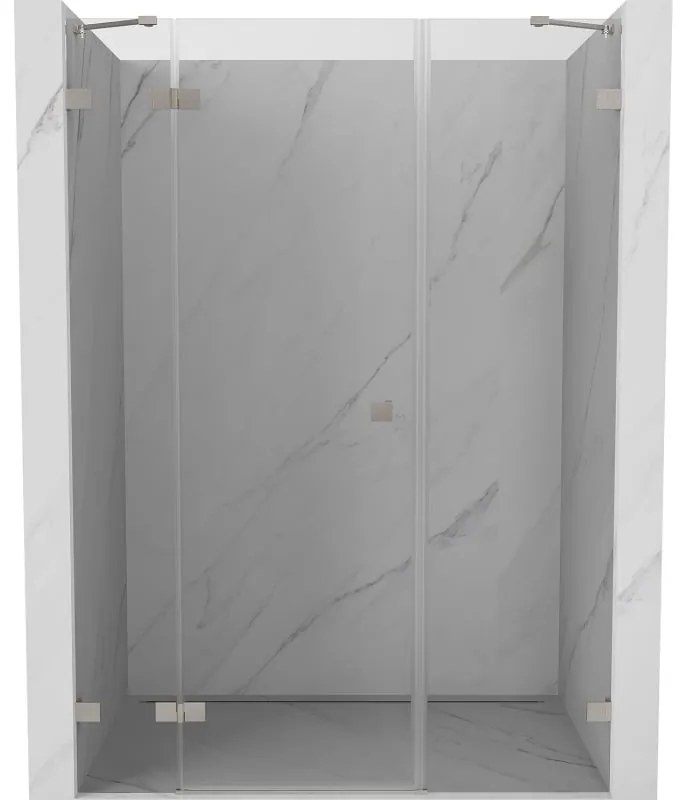 Mexen Lunar drzwi prysznicowe uchylne lewe 125 cm, transparent, nikiel szczotkowany - 834S-125-050-97-00-L