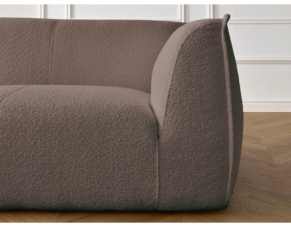 Brązowa sofa z materiału bouclé 242 cm Giorgia – Bobochic Paris