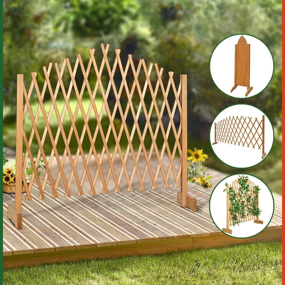 Kratka drewniana ROSEMARY na kwiaty, 200x107cm, naturalny brąz Gardebruk