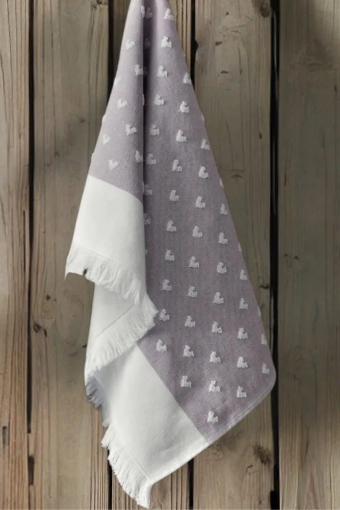 Ręcznik kuchenny HEARTS Fioletowy / Lila 50 x 70 cm