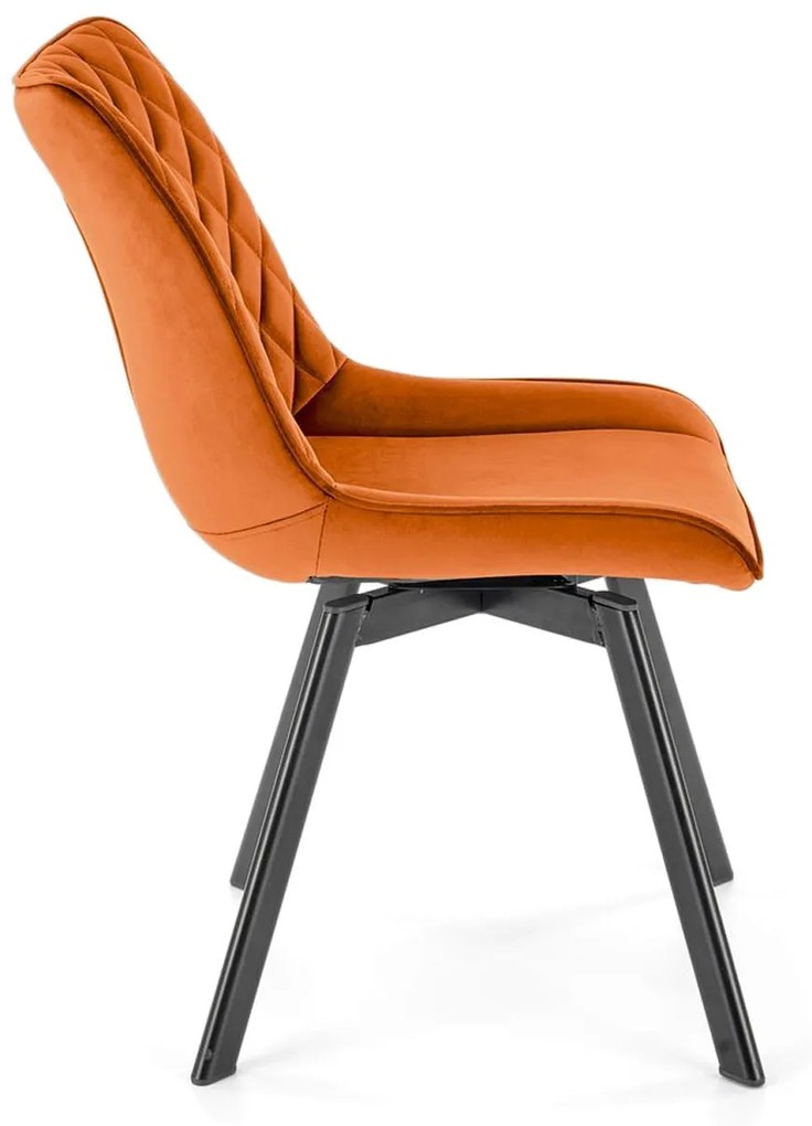 K520 krzesło velvet cynamonowy, obracane, nowoczesne, metalowy stelaż