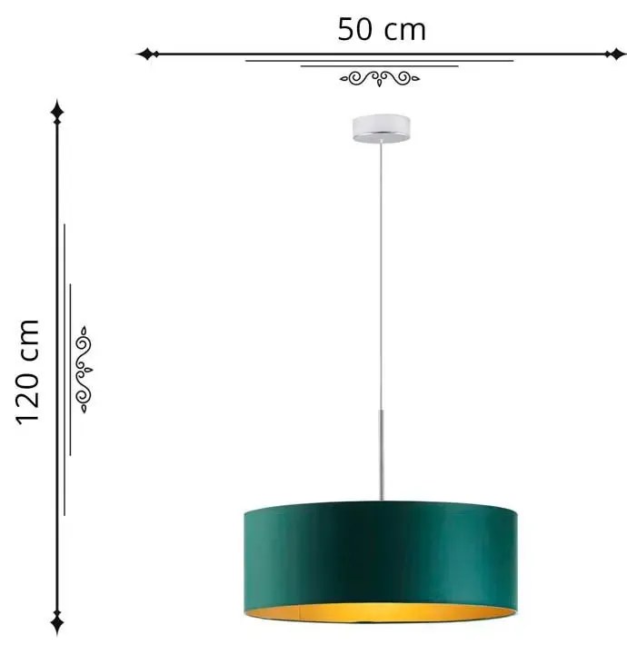 Lampa wisząca z okrągłym kloszem 50 cm - R3-W02
