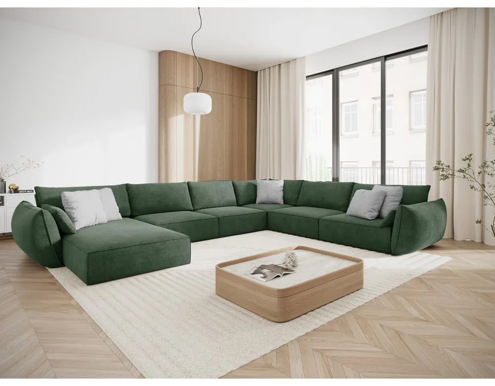 Ciemnozielony narożnik (prawostronny) Vanda – Mazzini Sofas