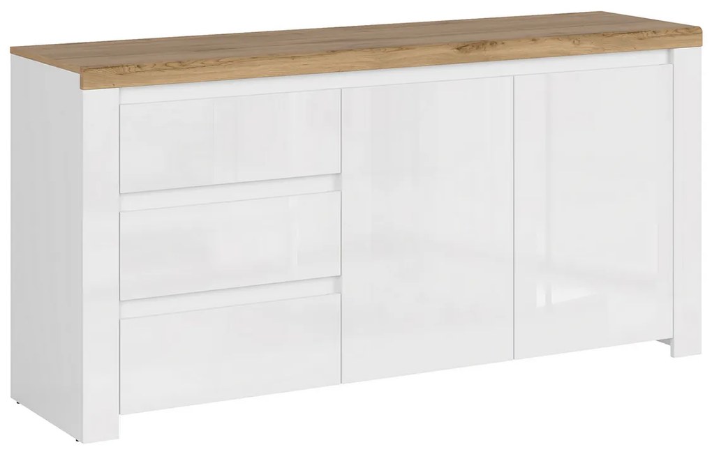 Komoda VILGO 2D3S, błyszczący biały