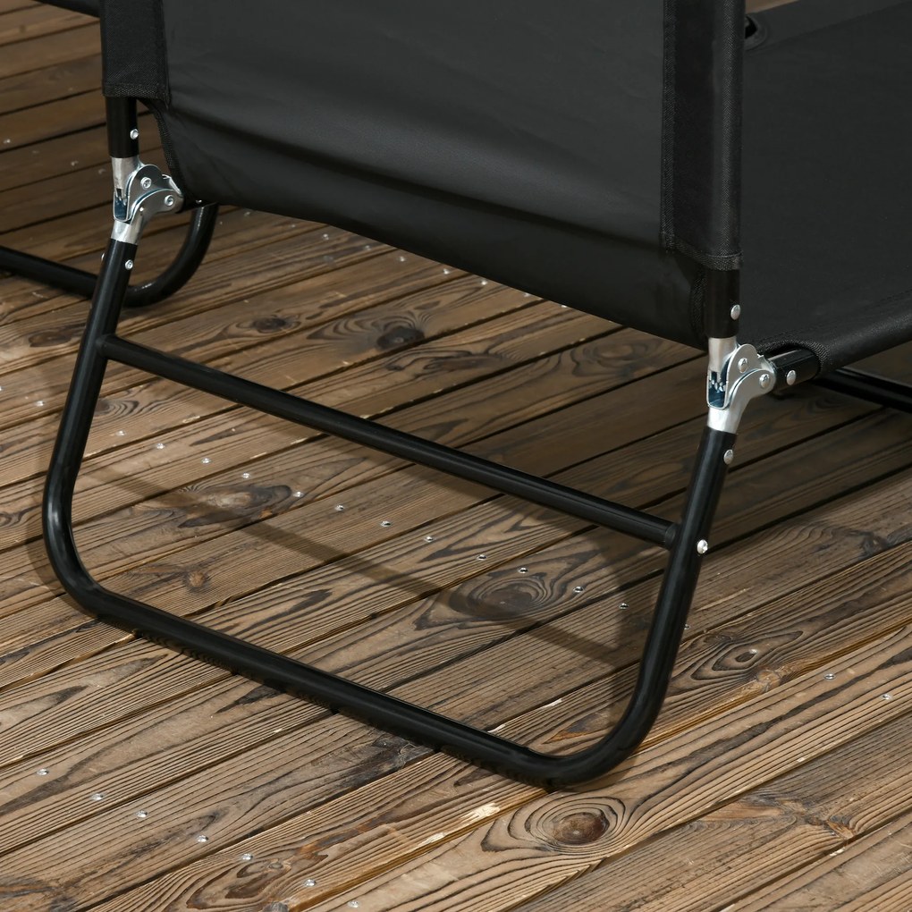 Outsunny Zestaw 2 składanych leżaków ogrodowych z 5-stopniową regulacją oparcia, do 120 kg | Aosom PL