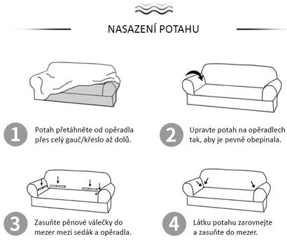 4Home Pokrowiec elastyczny na kanapę Wave, 190 - 230 cm, 190 - 230 cm