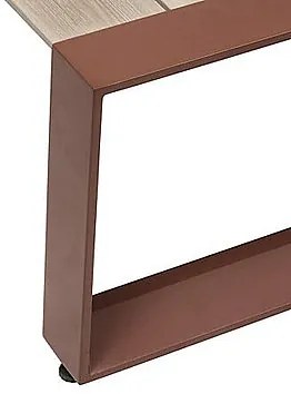 Narożny zestaw aluminiowy dla 5 osób MADRID NEW (mahoń)