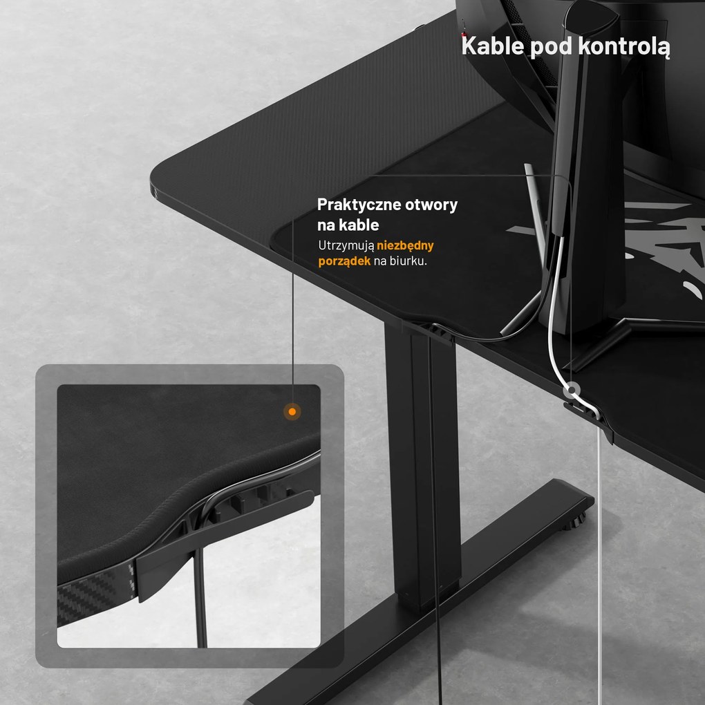 Biurko z regulacją wysokości Diablo X-Tensio 1100 czarne