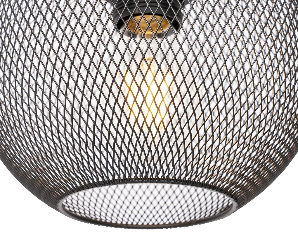 Industrialna lampa wisząca czarna 3-światłowa - FlorPrzemysłowy Oswietlenie wewnetrzne