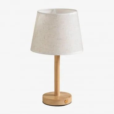Bezprzewodowa Lampka Stołowa Z Drewna Fernati Miel - Sklum