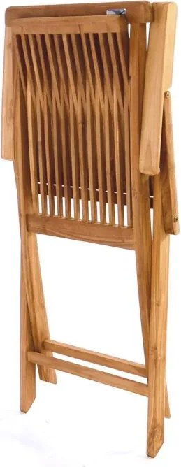 DIVERO Zestaw 4 składanych krzeseł ogrodowych z drewna tekowego