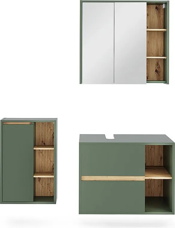 Zestaw mebli łazienkowych zielony/rzemieślniczy 80x46x60 viola