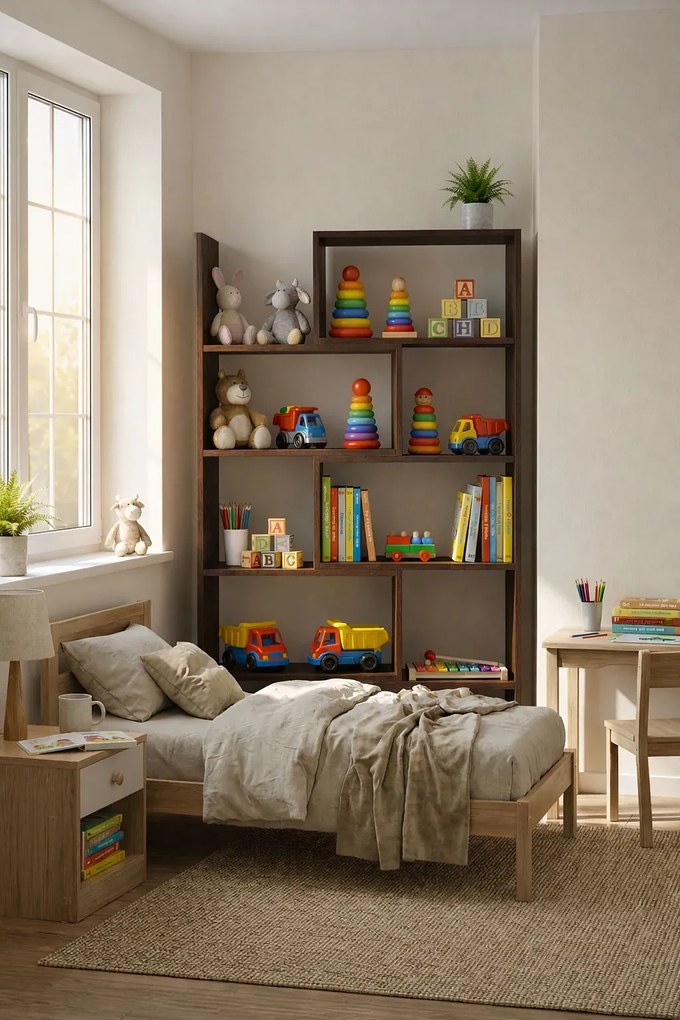 Rozsuwany regał na zabawki wenge R2-S84