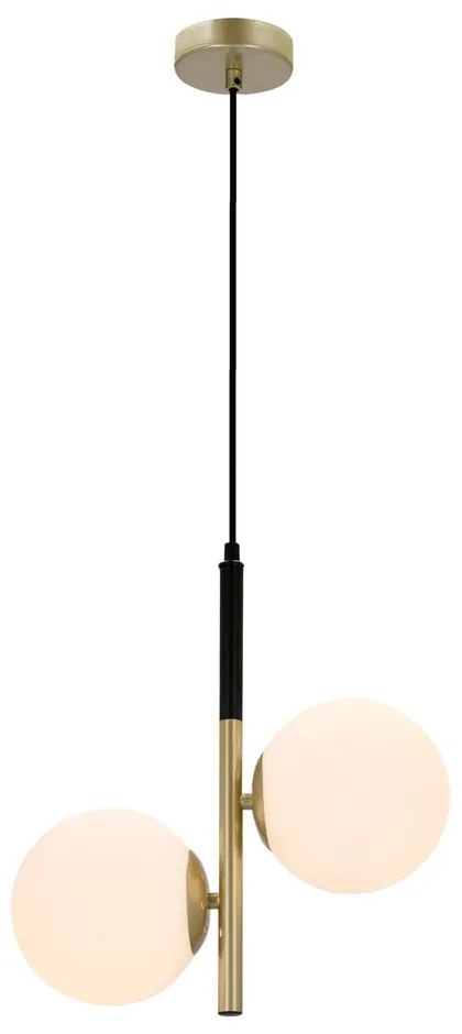 Lampa wisząca w kolorze złota ze szklanym kloszem 32.5x15 cm Duo – Candellux Lighting