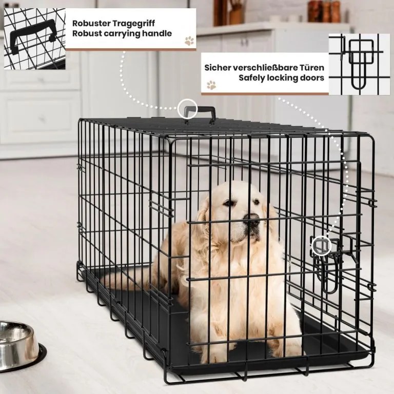 Leopet Składana klatka dla psa 76 x 45 x 51,5 cm, M, czarna