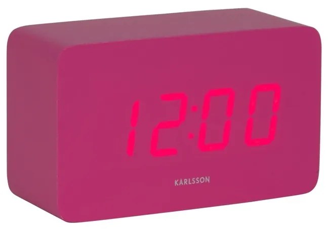 Karlsson 5983BP designerski zegar LED z alarmem różowy, 10 cm