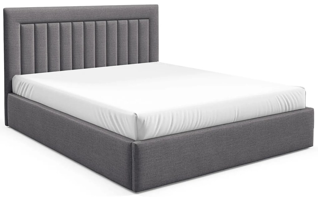 Ciemnoszare łóżko z pikowanym zagłówkiem 3 rozmiary T2-H74