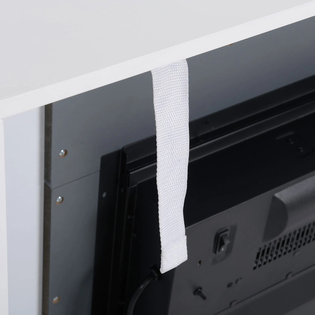 Kominek elektryczny LED kominek podłogowy z efektem płomienia 1800/2000 W kolor biały | Aosom.pl