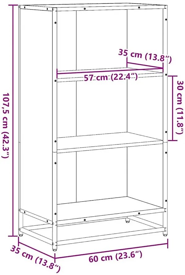 Czarny regał na książki B8-K17