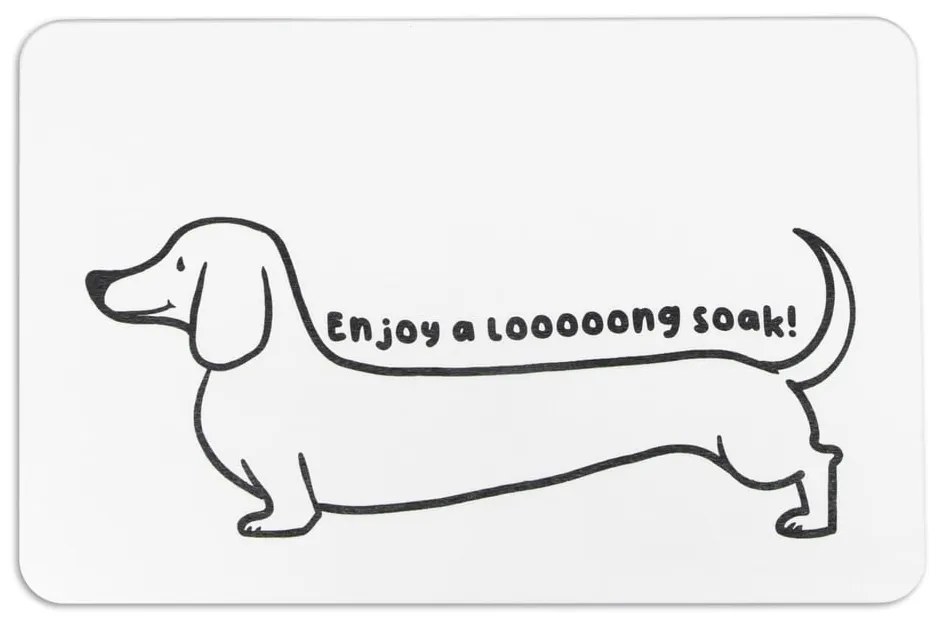 Biały dywanik łazienkowy okrzemkowy (z diatomitu) 39x60 cm Dachshund – Artsy Doormats