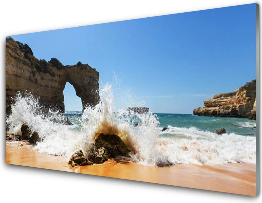 Panel Szklany do Kuchni Szum Fal Na Brzegu