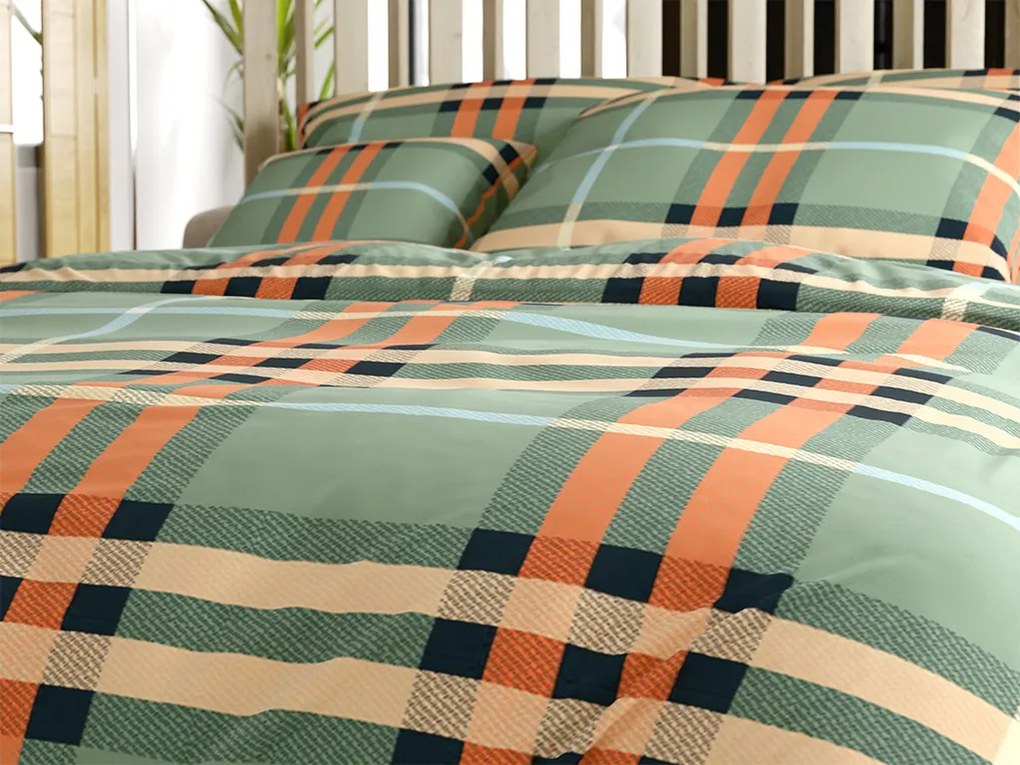 PrzytulneMieszkanie.pl PrzytulneMieszkanie.pl Pościel z mikrofibry PLAIDORY zielona Rozmiar pościeli: 2 szt 70 x 90 cm | 200 x 220 cm