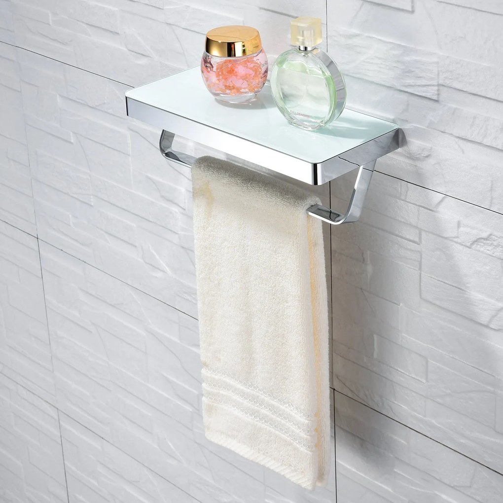 Półka ścienna półka łazienkowa G504 z wieszakiem na ręczniki