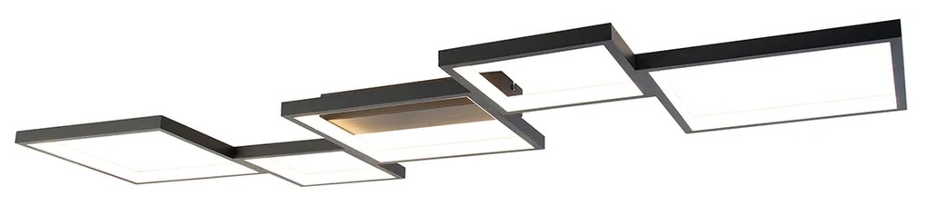 Lampa sufitowa czarna w komplecie z LED 3-stopniowy ściemniacz 5-świateł - LejoDesignerski Oswietlenie wewnetrzne