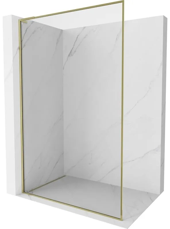 Mexen Kioto-XF L ścianka prysznicowa Walk-in z ramką 60 x 202 cm, transparent 10 mm, złota - 800-060-174-50-00-XF